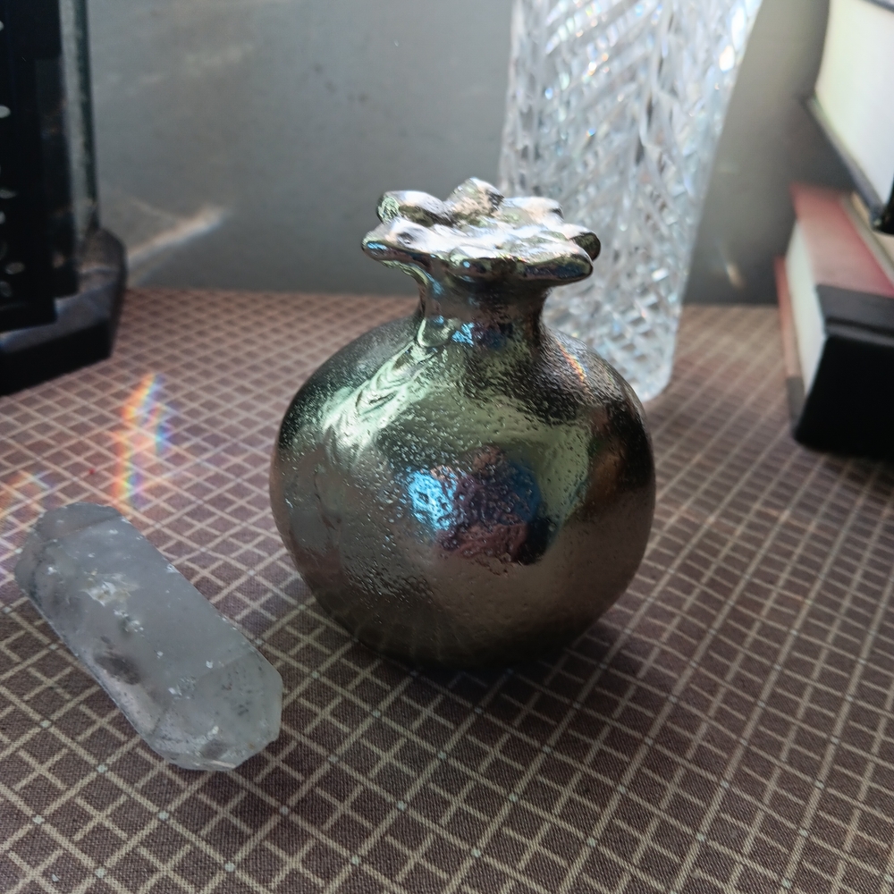 Silver Decorative Pomegranate, great Condition, home Accent